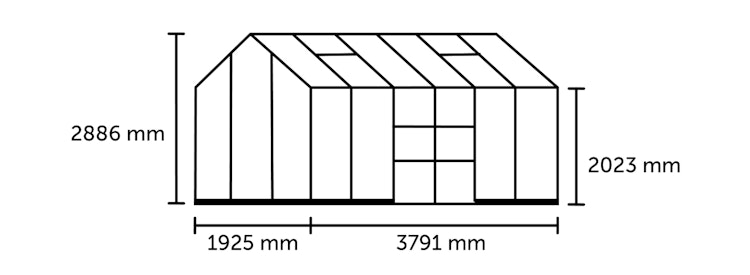 Halls Gewächshaus Icon Pflanzenhaus 6/8 - 7,3 m² / 9,7 m²