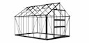 Vorschaubild Halls Gewächshaus Blockley 8,1 m² / 9,7 m² / 11,3 m²  - Schwarz mit 3 mm Sicherheitsglas  inkl. integrierten Fundamentrahmen