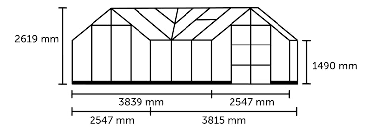Halls Gewächshaus Icon Gartenhaus - 8,6 m² / 13 m²