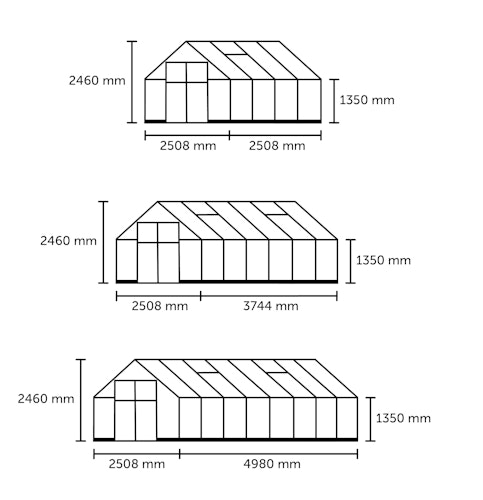 Halls Gewächshaus Qube 8 - 6,3 m² / 9,4 m² / 12,5 m²