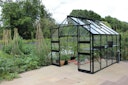 Vorschaubild Halls Gewächshaus Blockley 8,1 m² / 9,7 m² / 11,3 m²  - Schwarz mit 3 mm Sicherheitsglas  inkl. integrierten Fundamentrahmen