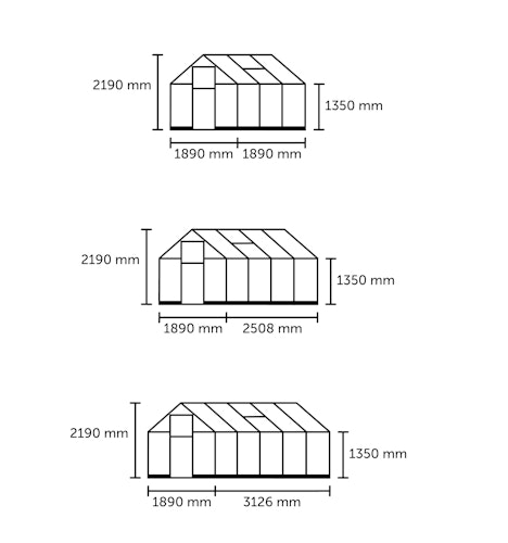 Halls Gewächshaus Qube 6 - 3,6 m² / 4,7 m² / 5,9 m²